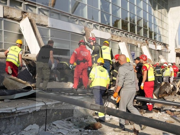 Rescuers desperately search rubble after collapse of Station canopy in Novi Sad
