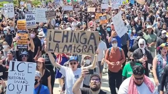 Anti-ICE protesters in Los Angeles