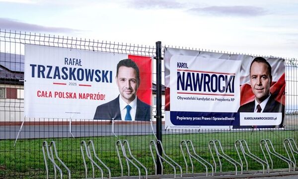 Billboards with two Presidential candidates