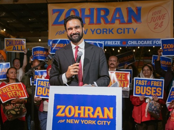Zohran Mandani campaigning in New York