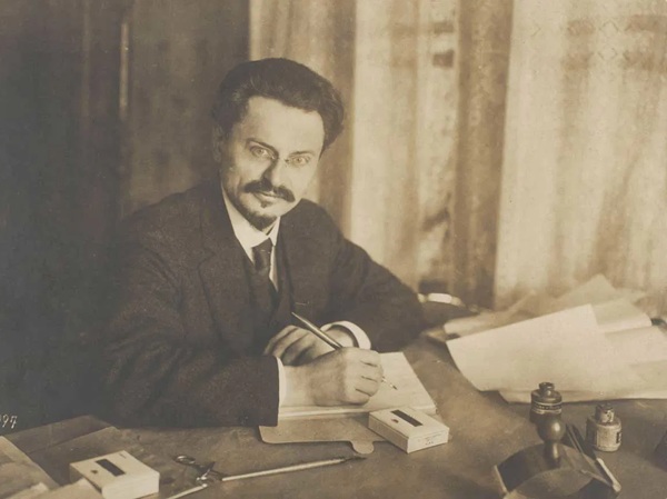 Trotsky at work in his office in the Kremlin 1919