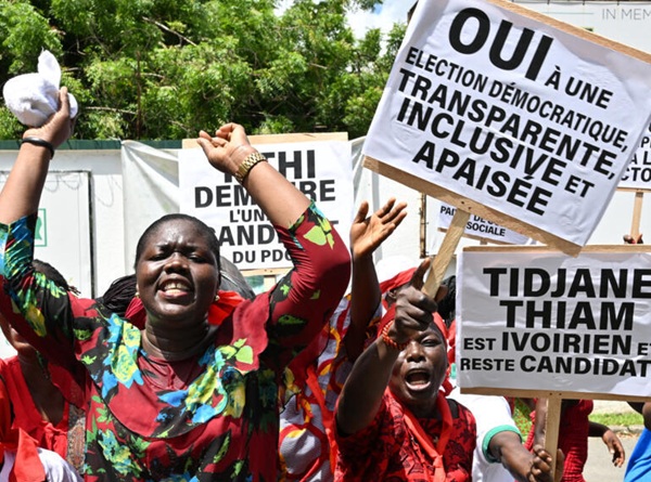 Protests in Cote d'Ivoire demand free and transparent elections