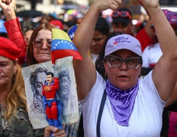 Women protest in Caracas against US attack