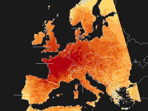 Map of horrific temperatures across Europe